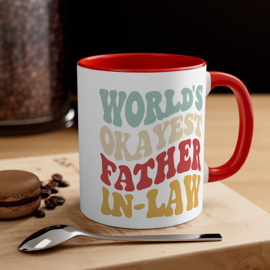 World's Okayest Father-In-Law Accent Coffee Mug, 11oz