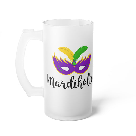 Mardiholic Frosted Glass Beer Mug