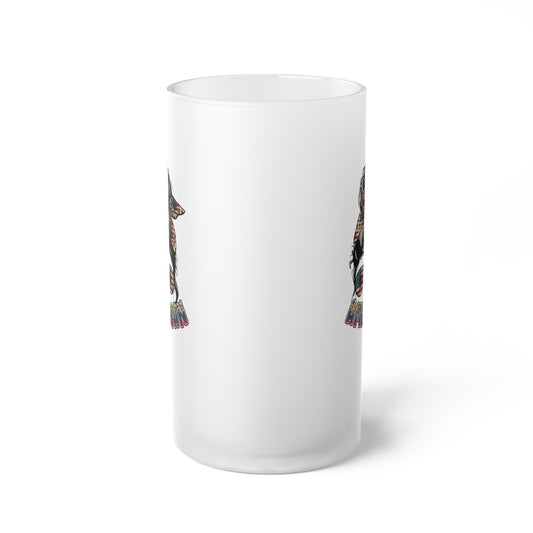 All American Girl Frosted Glass Beer Mug