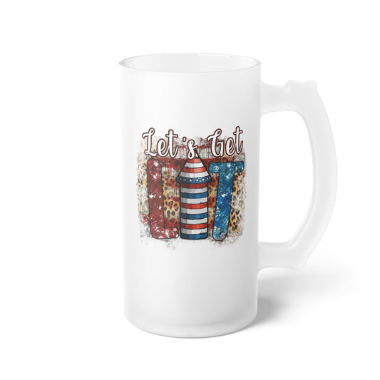 Lets Get Lit Frosted Glass Beer Mug