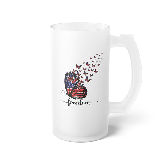 Freedom Frosted Glass Beer Mug