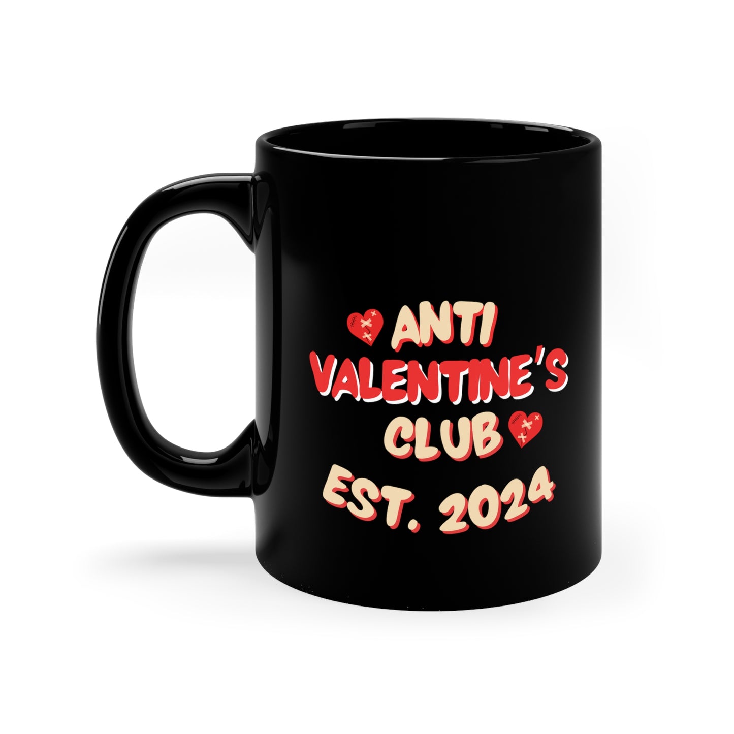 Anti Valentine's Club Est 2024 11oz Black Mug