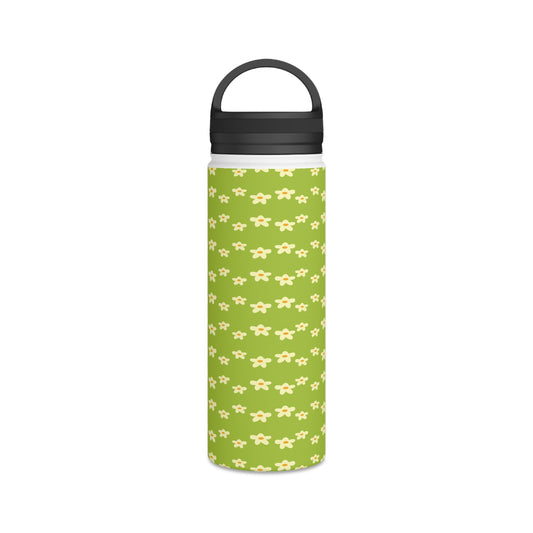 Back To School School Flowers Stainless Steel Water Bottle, Handle Lid
