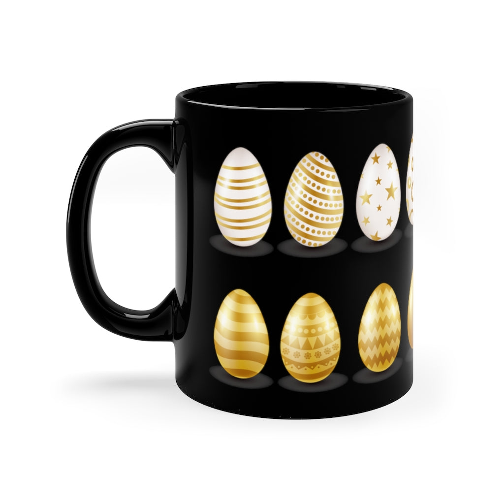 Gold & White Easter Egg Collection - 11oz Black Mug