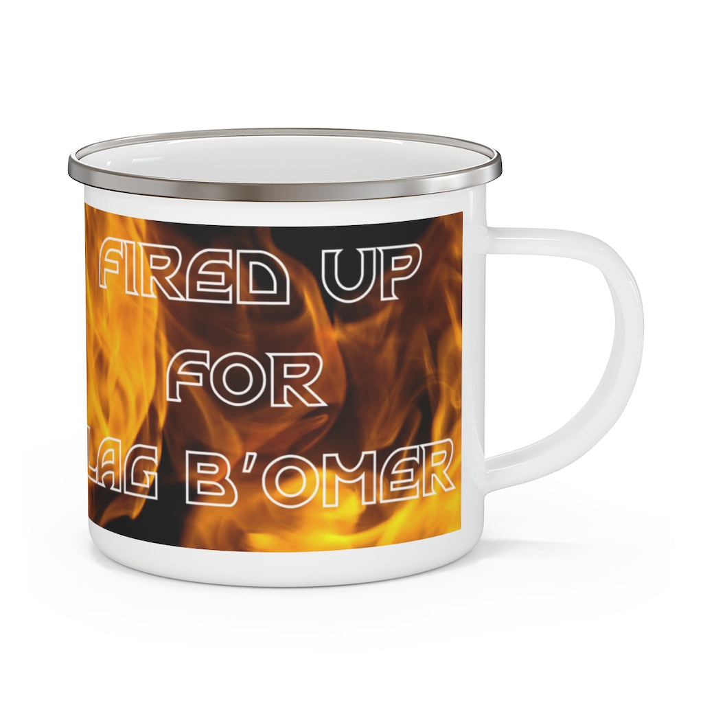 Fired Up for Lag B’Omer Enamel Outdoor Mug