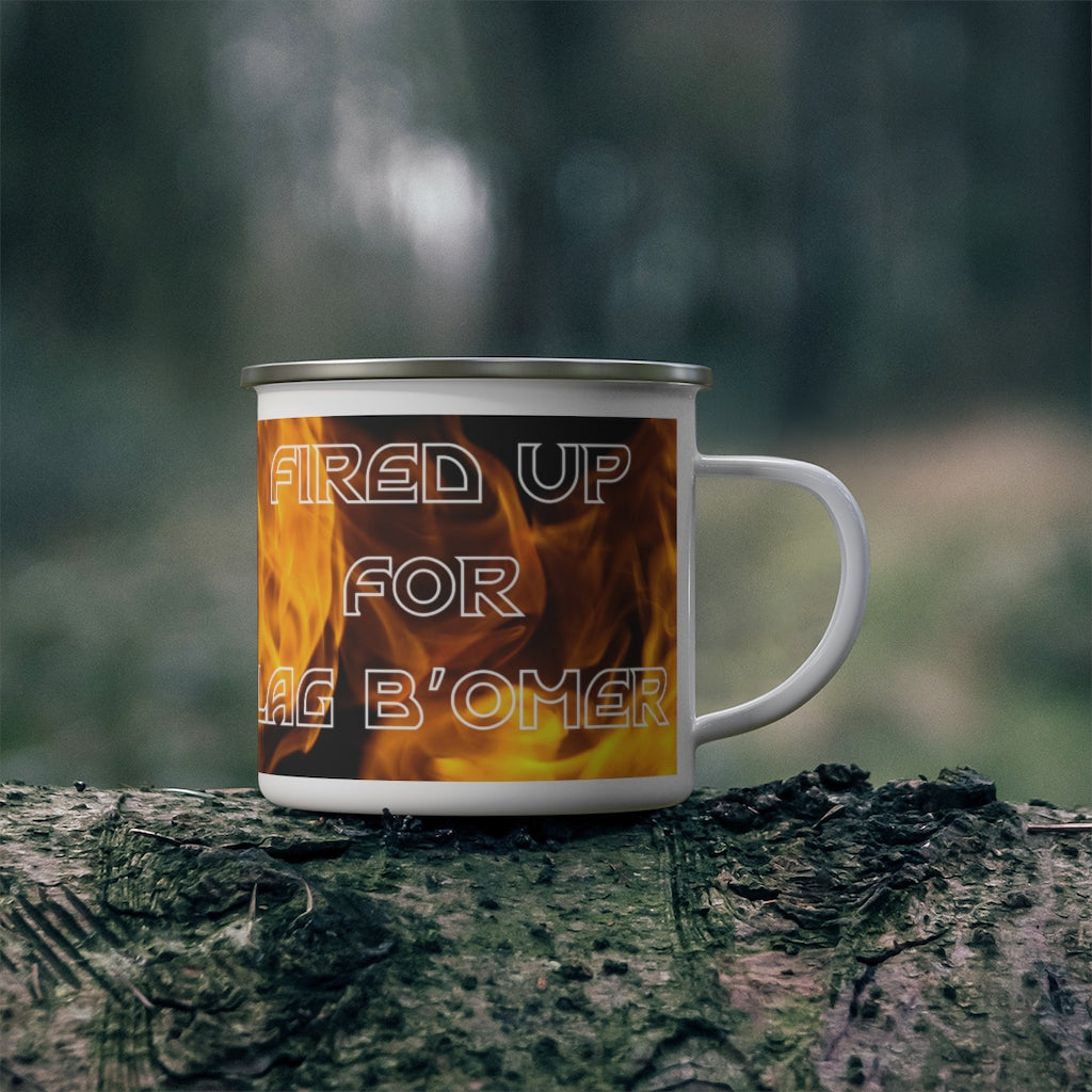 Fired Up for Lag B’Omer Enamel Outdoor Mug