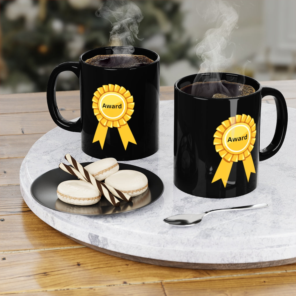 Best Customer Award Gold Ribbon - Black Coffee Mug, 11oz