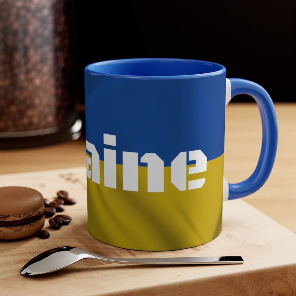 Ukraine Flag - White, Yellow & Blue Coffee Mug