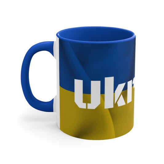 Ukraine Flag - White, Yellow & Blue Coffee Mug