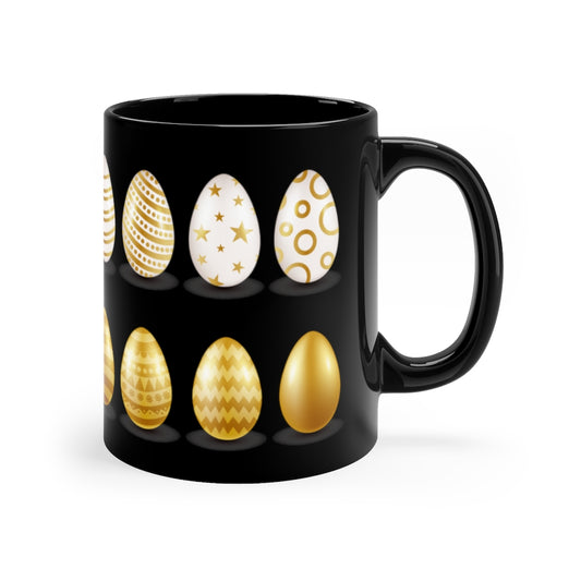 Gold & White Easter Egg Collection - 11oz Black Mug