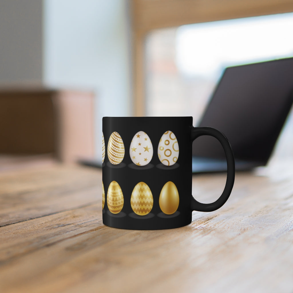 Gold & White Easter Egg Collection - 11oz Black Mug