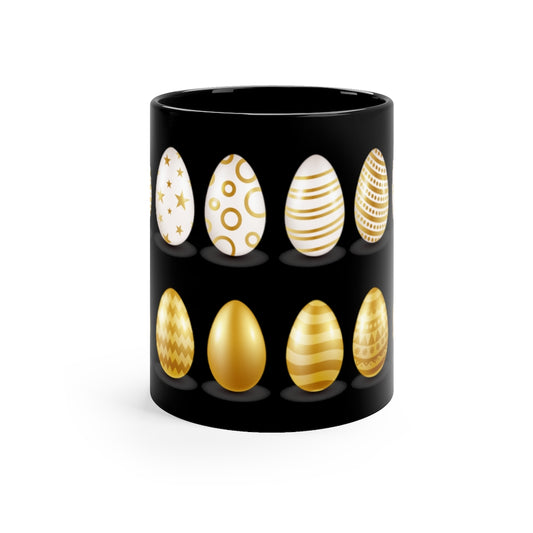 Gold & White Easter Egg Collection - 11oz Black Mug
