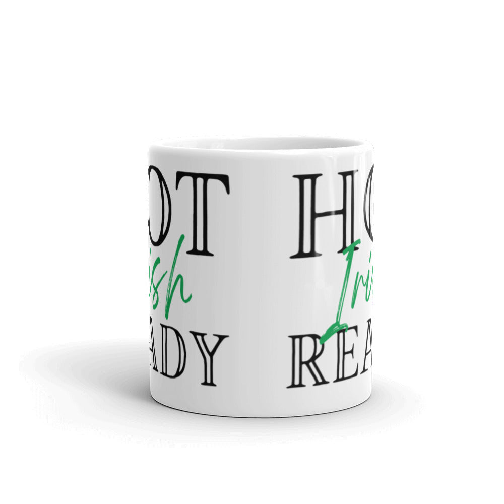 Hot Irish Ready in Green - White glossy mug