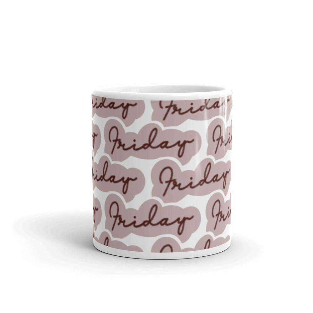 Friday Sticker - White glossy mug - National Sticker Day