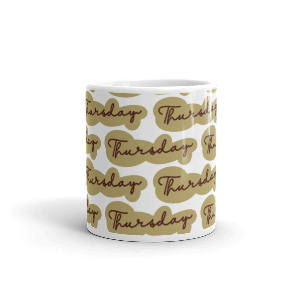 Thursday Sticker - White glossy mug - National Sticker Day