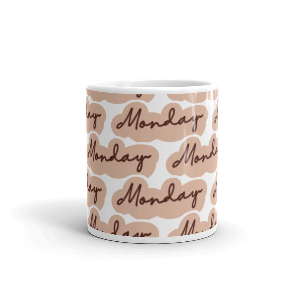 Monday Sticker - White glossy mug - National Sticker Day