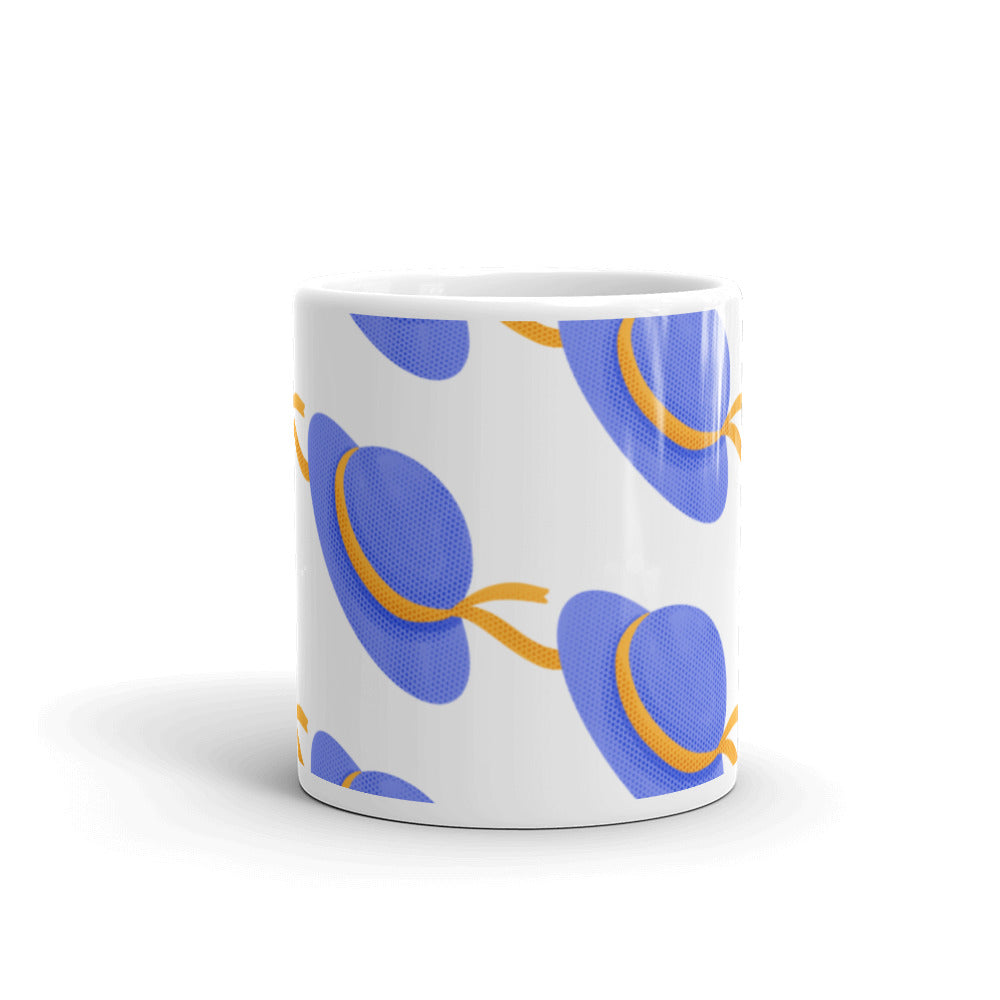 Hat Purple & Yellow -  White glossy mug - National Hat Day