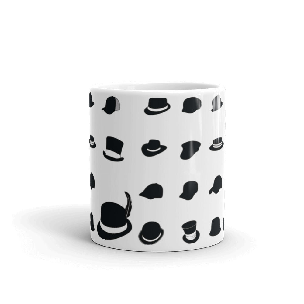 Hat for Every Occasion in Black - White glossy mug - National Hat Day