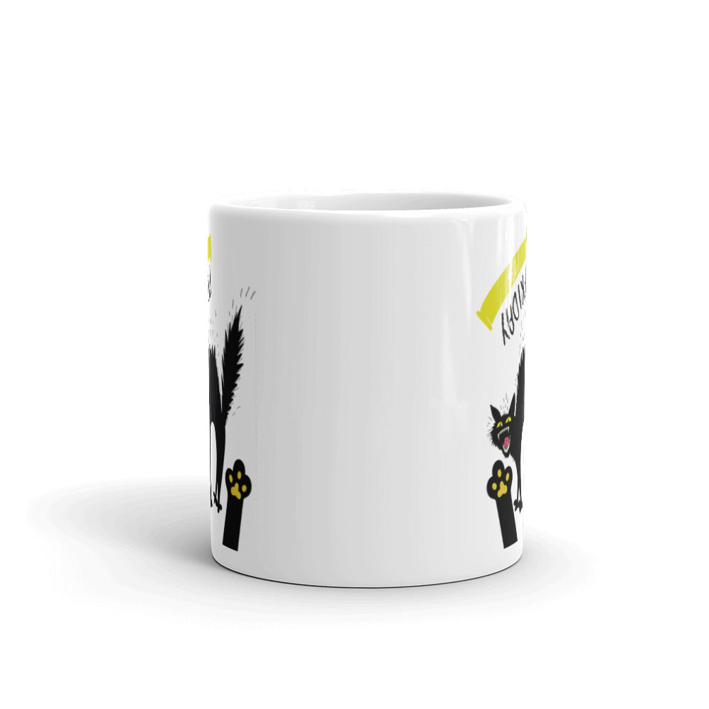 Friday the 13th - Scared Cat - White glossy mug
