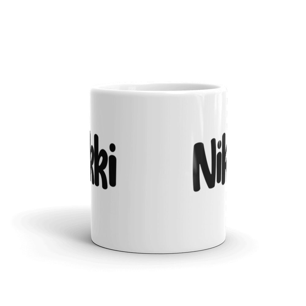 Nikki Black & White glossy mug