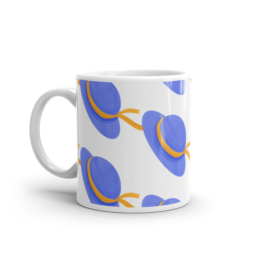 Hat Purple & Yellow -  White glossy mug - National Hat Day