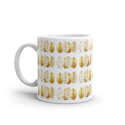 Easter Egg Cluster in Gold - White glossy mug - Happy Easter