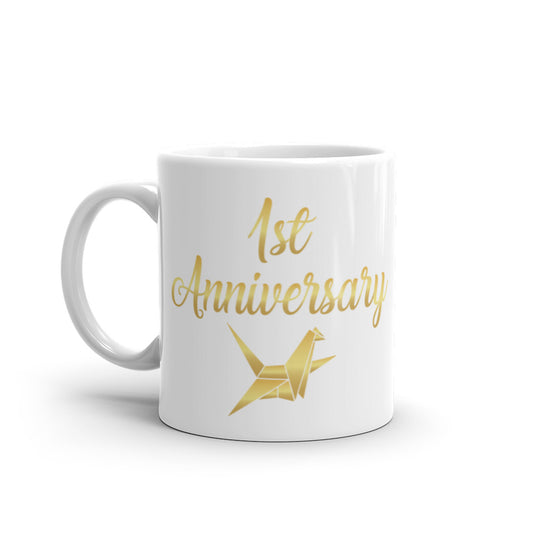 1st Anniversary - White glossy mug