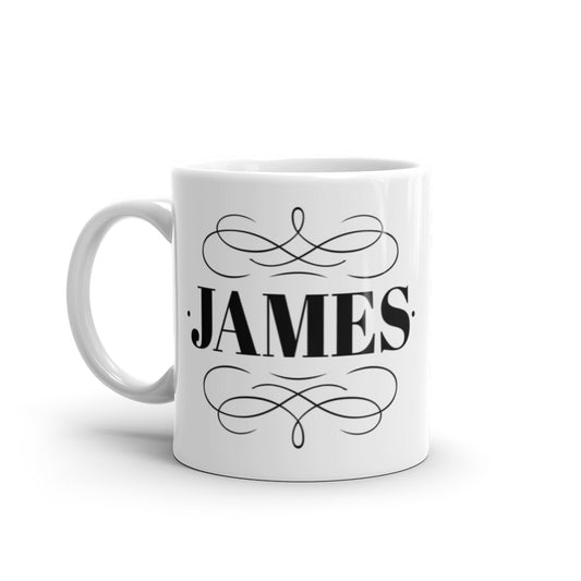 James - White glossy mug