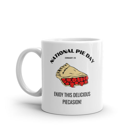 National Pie Day (Slice) White glossy mug