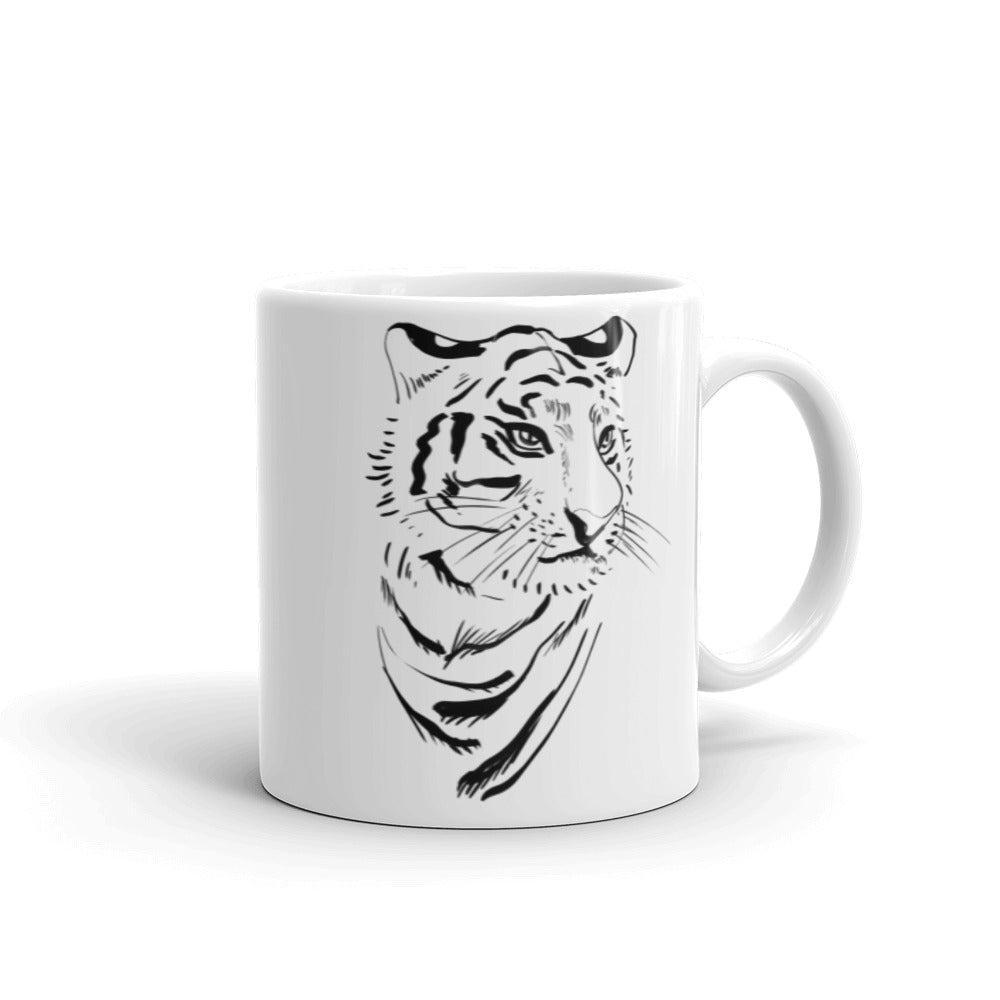 Tiger - White glossy mug - Black Year of the Tiger