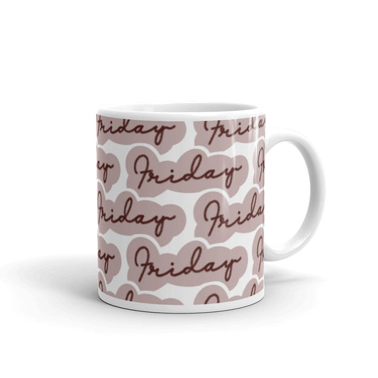 Friday Sticker - White glossy mug - National Sticker Day