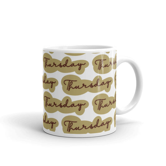 Thursday Sticker - White glossy mug - National Sticker Day