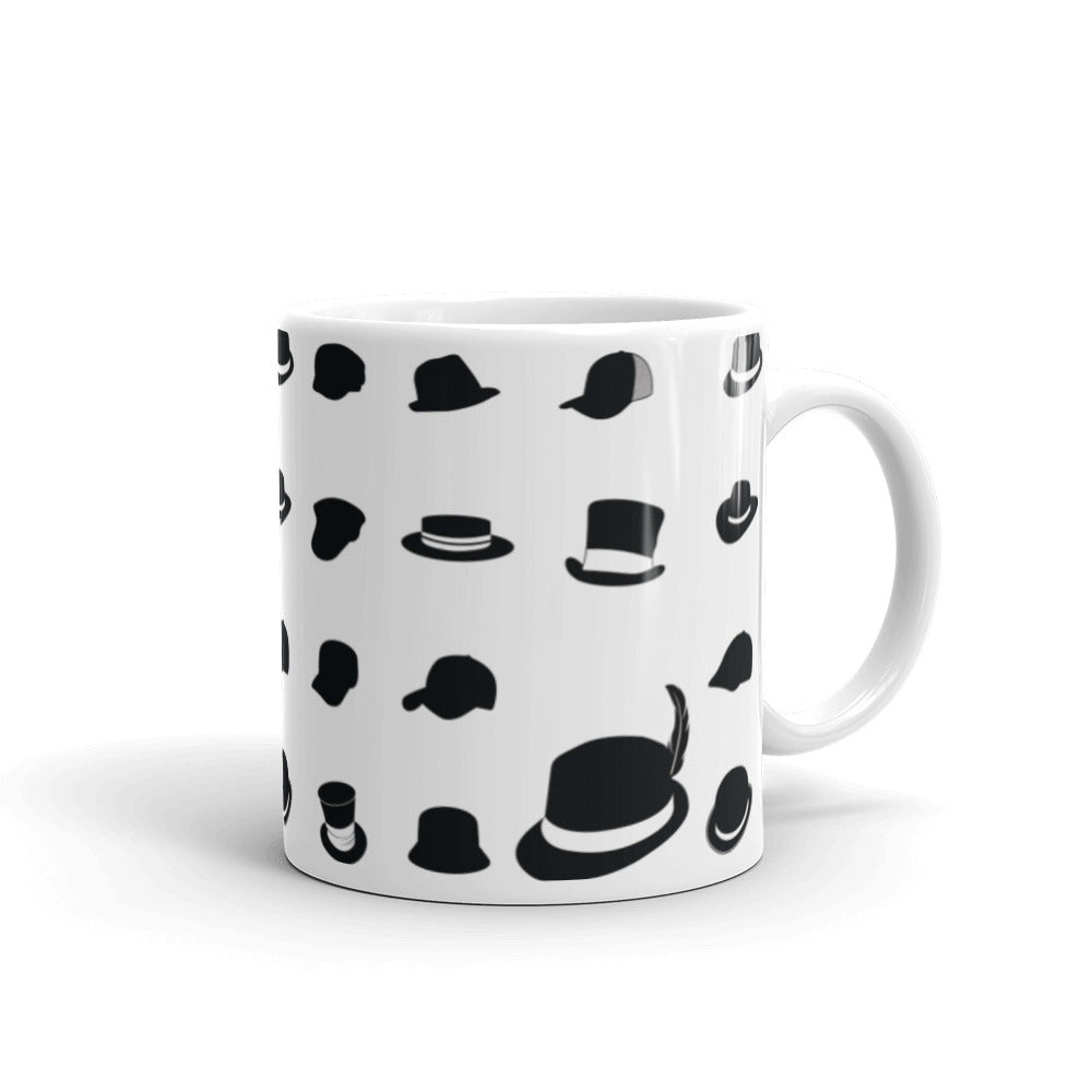 Hat for Every Occasion in Black - White glossy mug - National Hat Day