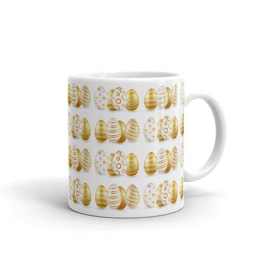 Easter Egg Cluster in Gold - White glossy mug - Happy Easter