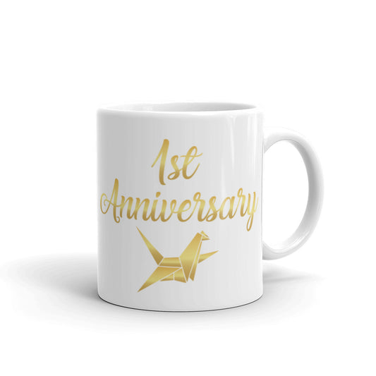 1st Anniversary - White glossy mug