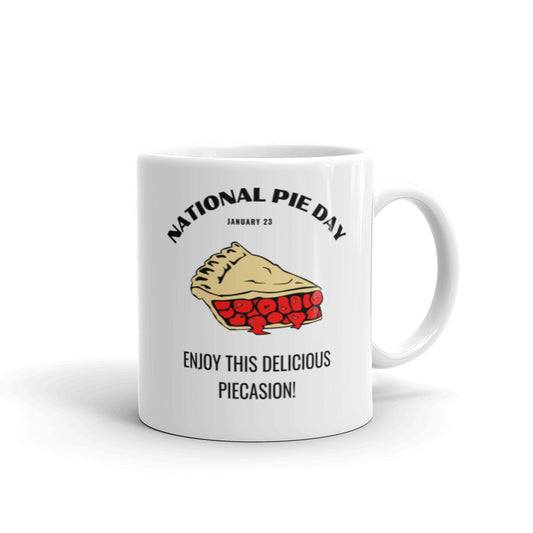 National Pie Day (Slice) White glossy mug