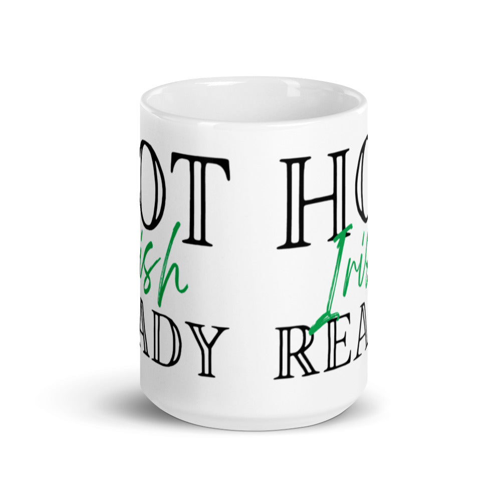 Hot Irish Ready in Green - White glossy mug