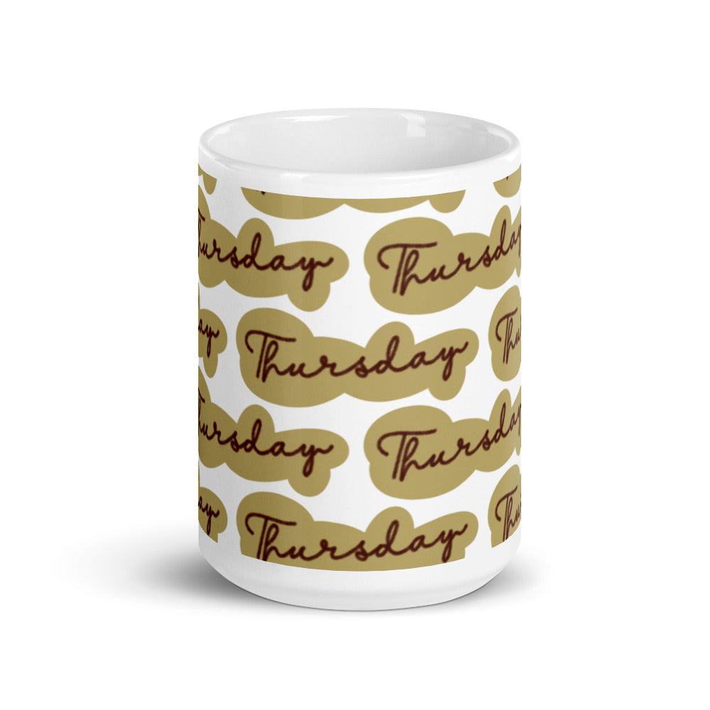 Thursday Sticker - White glossy mug - National Sticker Day