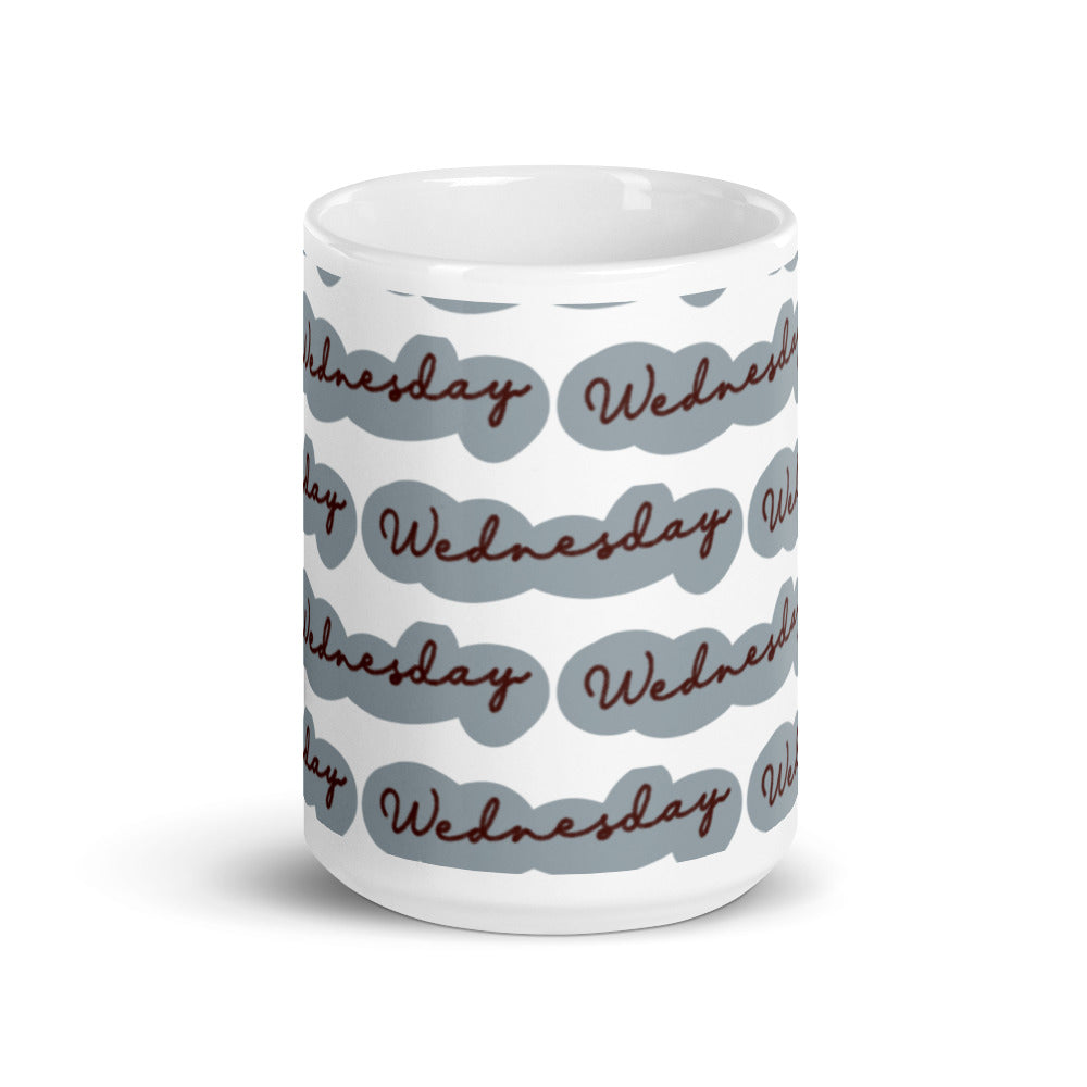 Wednesday Sticker - White glossy mug - National Sticker Day