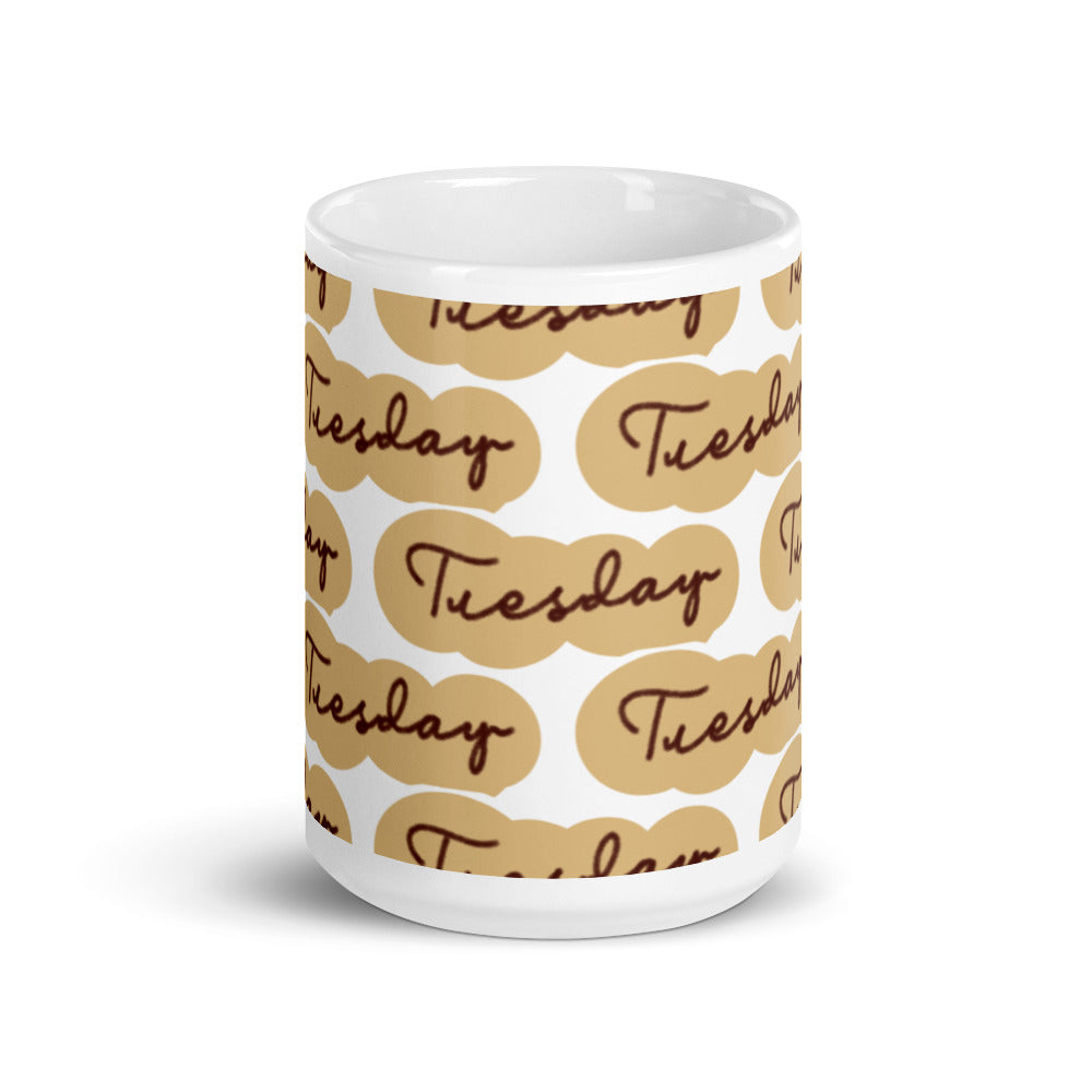 Tuesday Sticker - White glossy mug - National Sticker Day