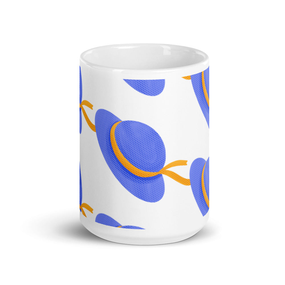 Hat Purple & Yellow -  White glossy mug - National Hat Day