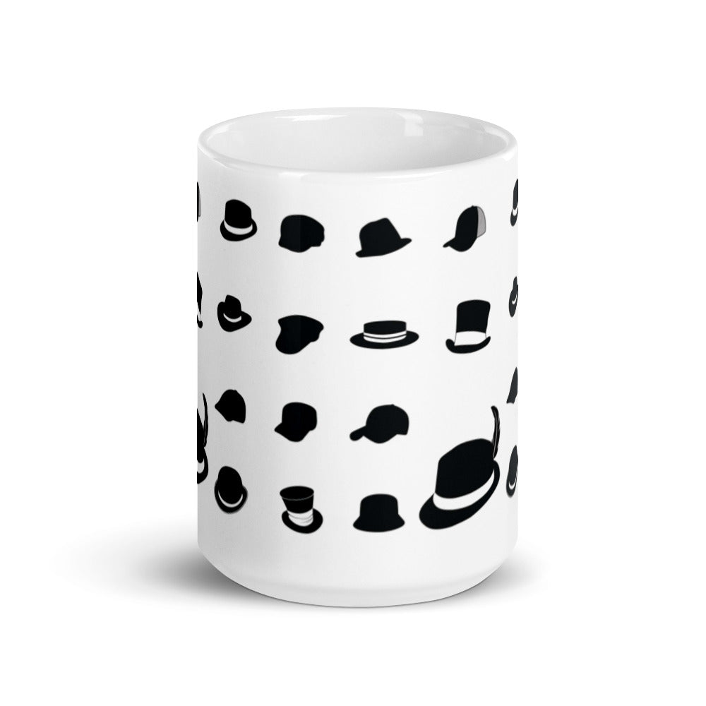 Hat for Every Occasion in Black - White glossy mug - National Hat Day