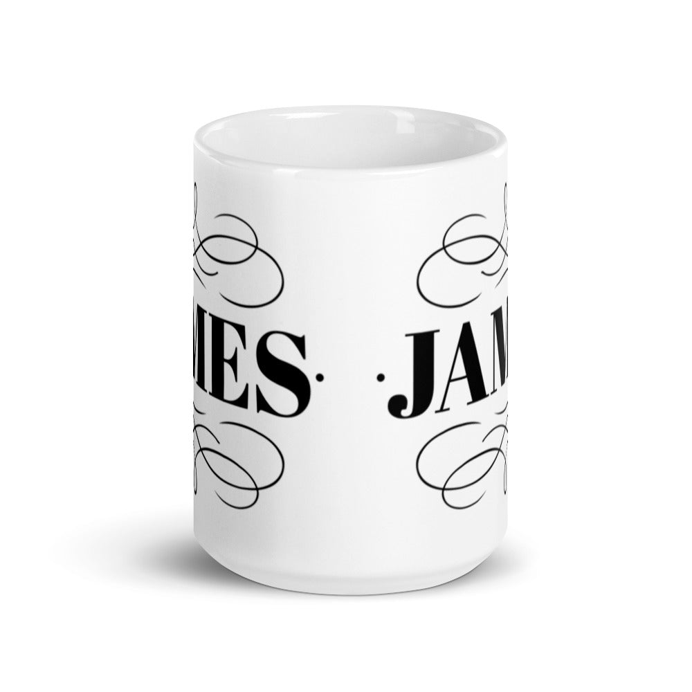 James - White glossy mug