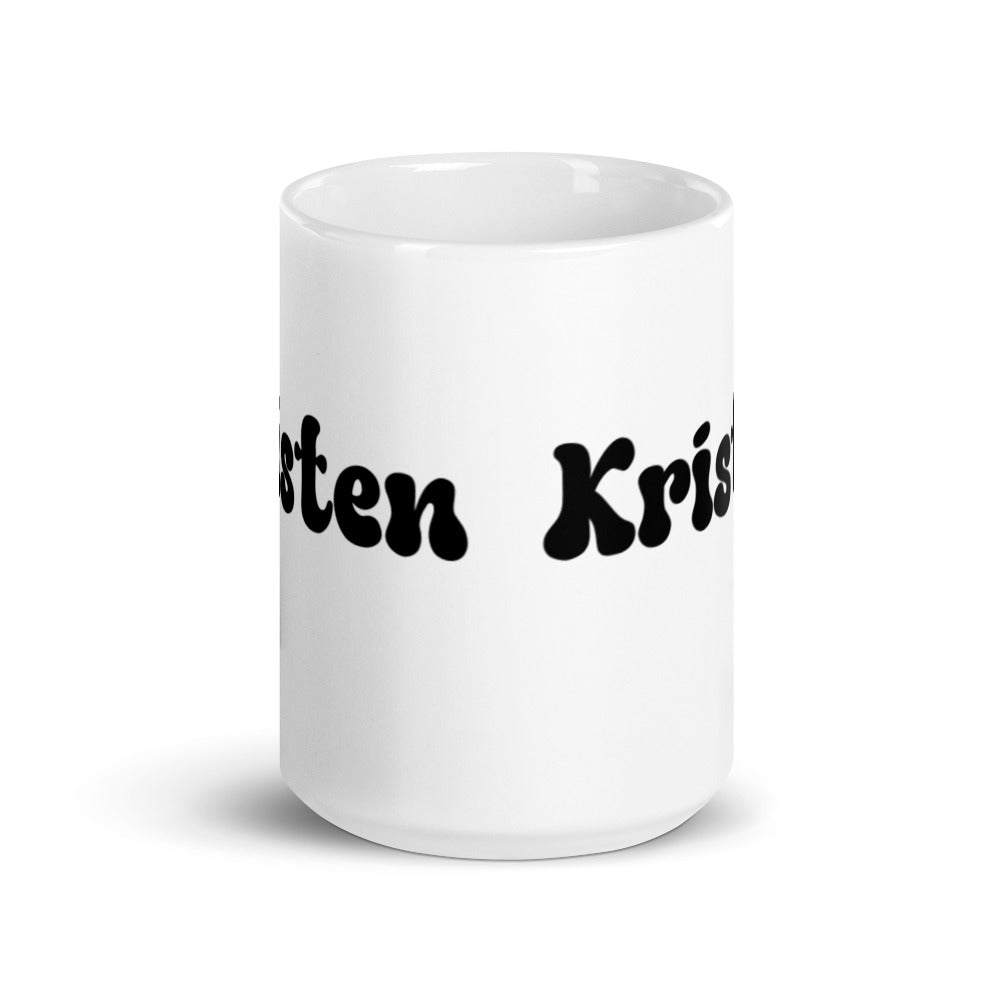 Kristen - Black & White glossy mug