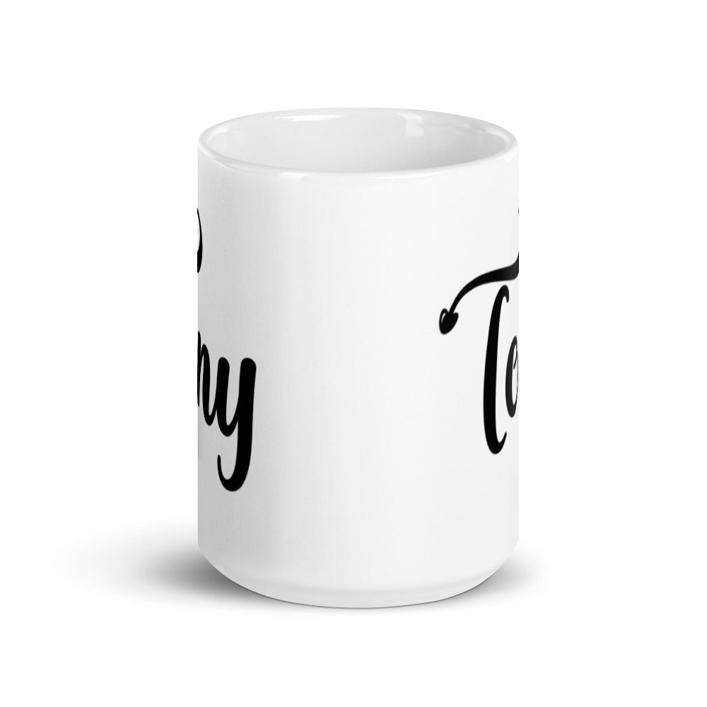 Tony - Black & White glossy mug