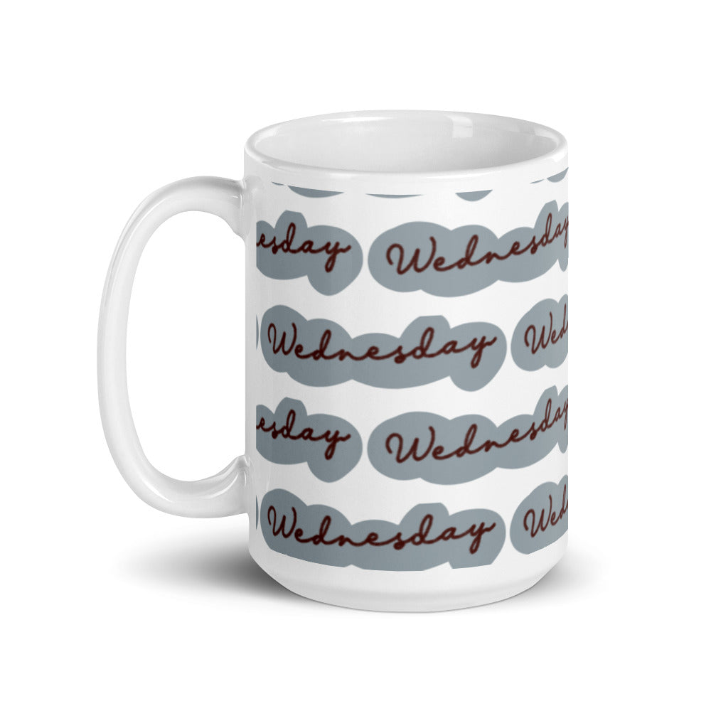 Wednesday Sticker - White glossy mug - National Sticker Day