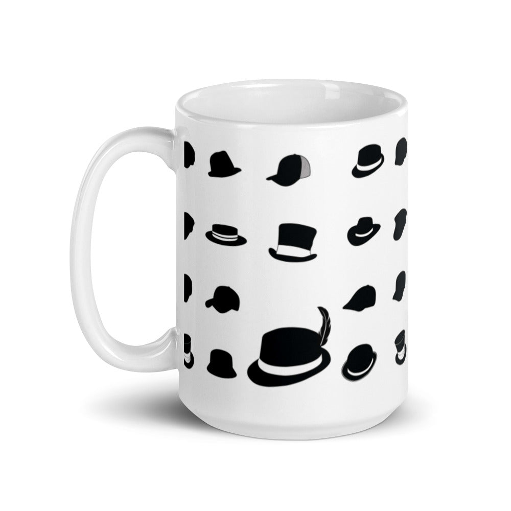 Hat for Every Occasion in Black - White glossy mug - National Hat Day