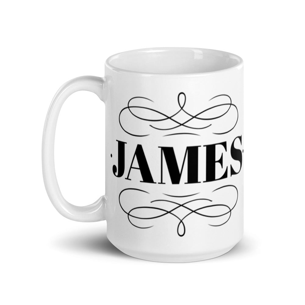 James - White glossy mug