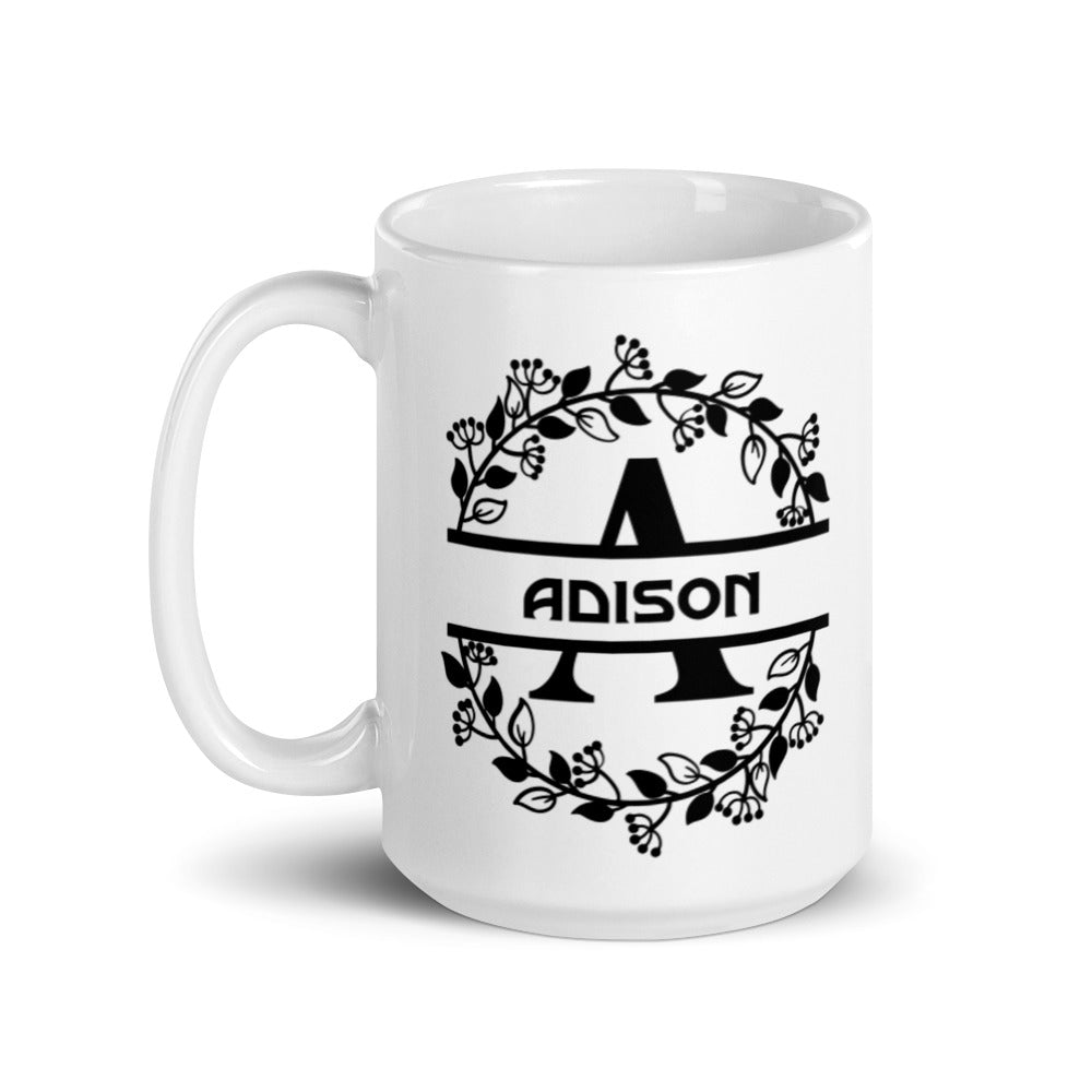 Adison - Personalised - White glossy mug