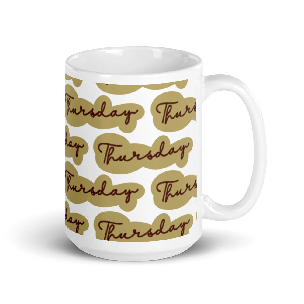 Thursday Sticker - White glossy mug - National Sticker Day